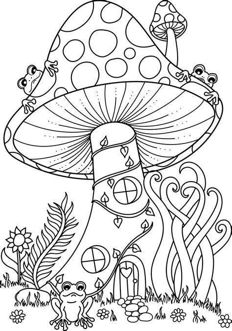 mushroom coloring page